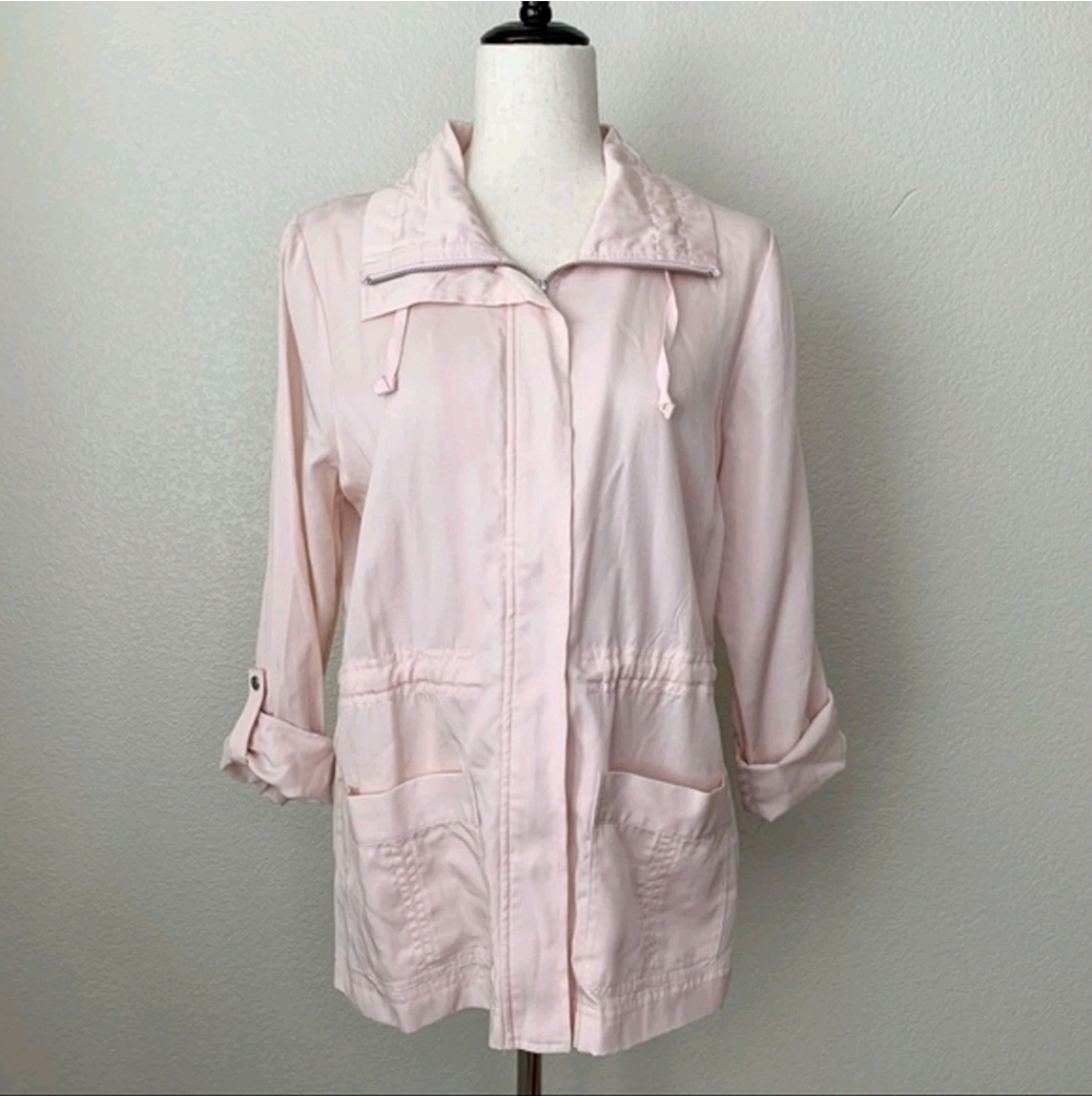 NWT Christopher & Banks 100% Lyocell Blush Pink Lightweight Jacket, Size XL